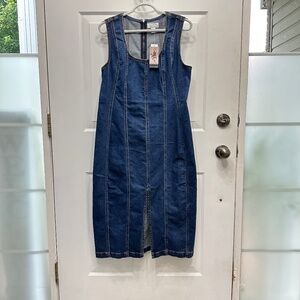 NWT Sofia Jeans Women's Seamed Denim Dress, Below Knee Length